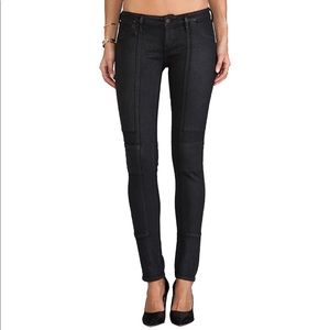 COH Logan Low Rise Coated Moto Black Skinny Jeans